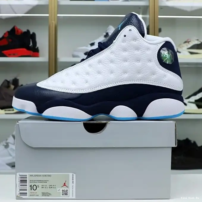 414571-144 13 BLUE Kimikick POWDER OBSIDIAN AIR RETRO JORDAN WHITE 0306