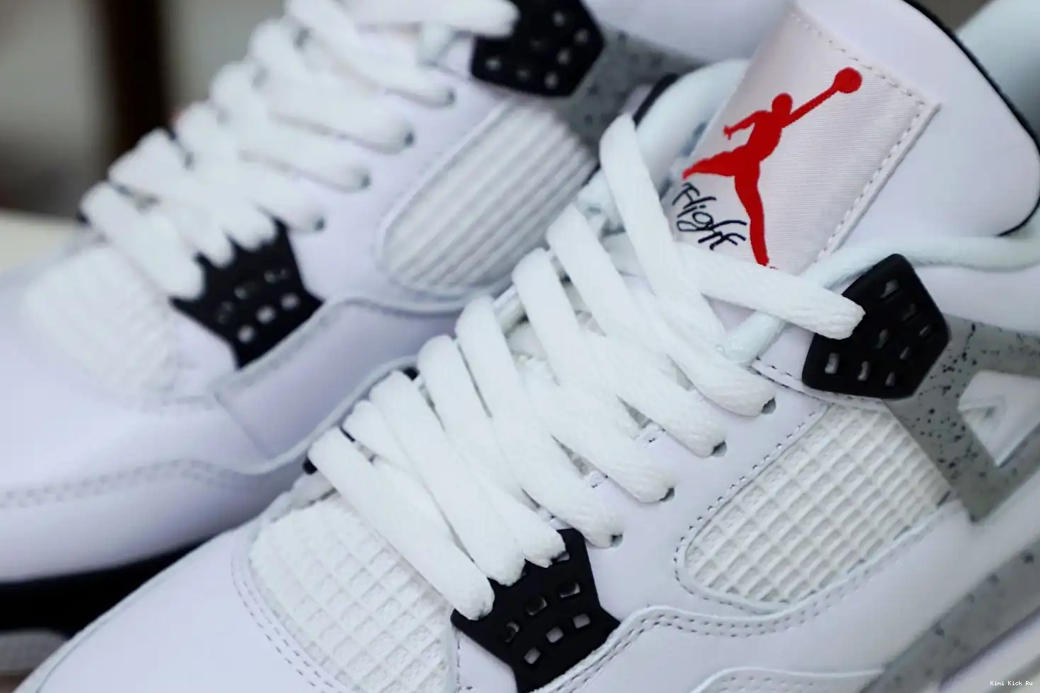 Retro Air Jordan White Kimikick 4 Cement 0315