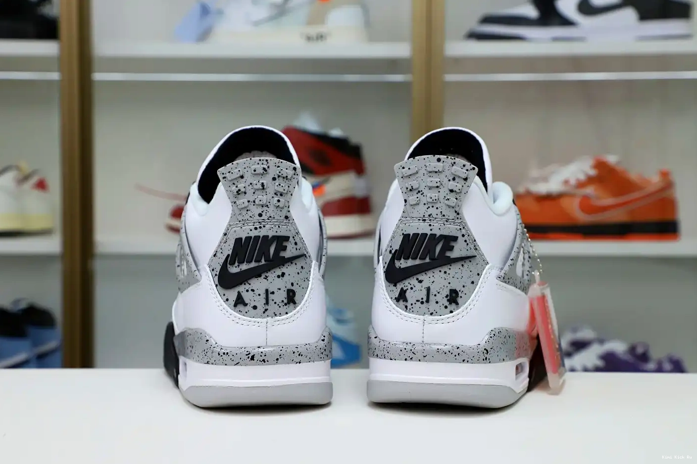 Retro Air Jordan White Kimikick 4 Cement 0315