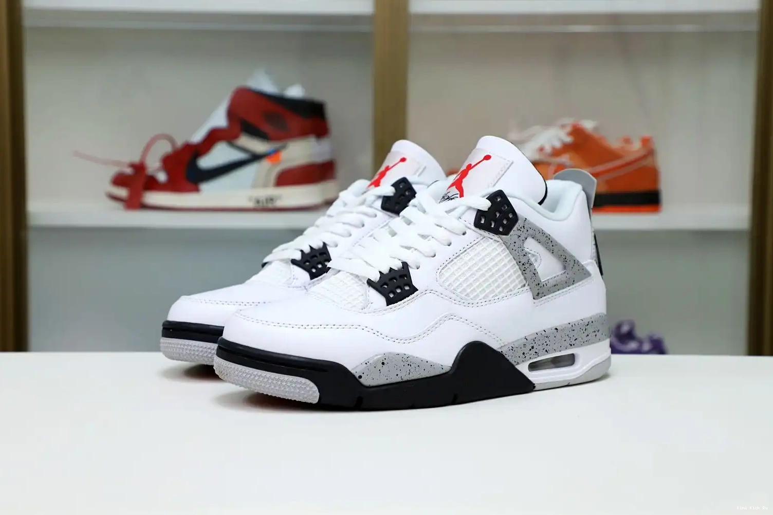 Retro Air Jordan White Kimikick 4 Cement 0315