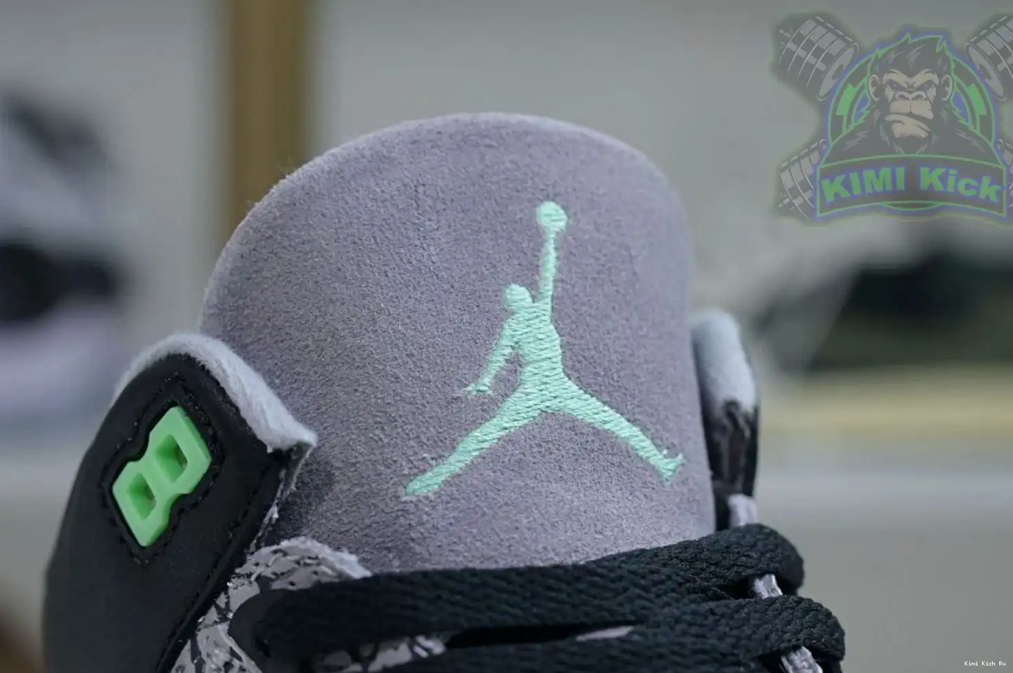 Green Kimikick Glow Jordan Air 3 0320