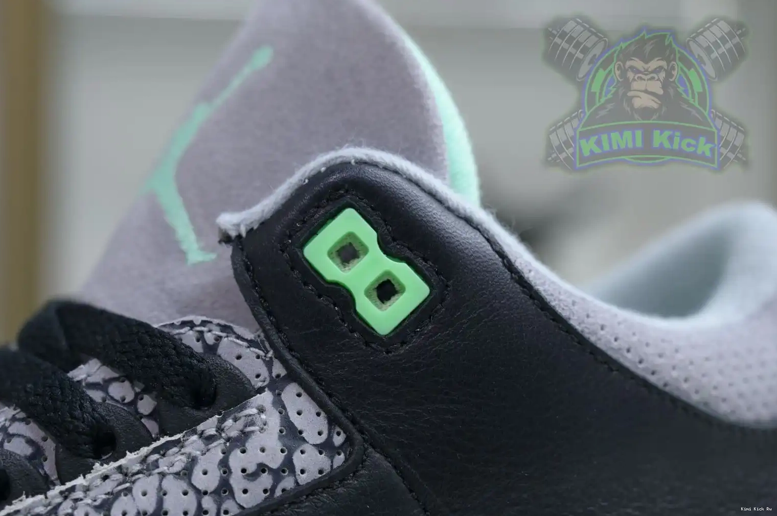 Green Kimikick Glow Jordan Air 3 0320