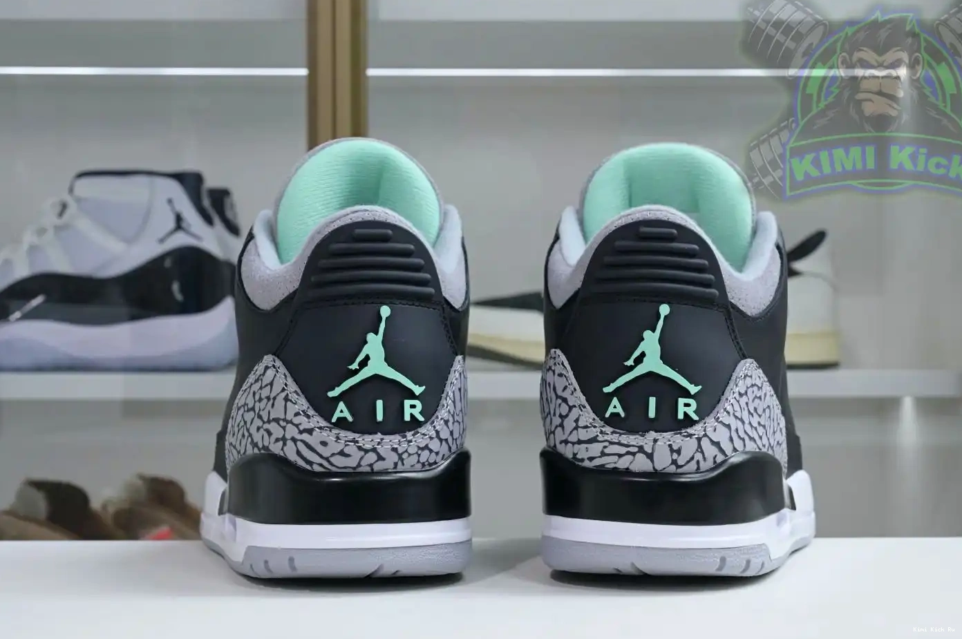 Green Kimikick Glow Jordan Air 3 0320